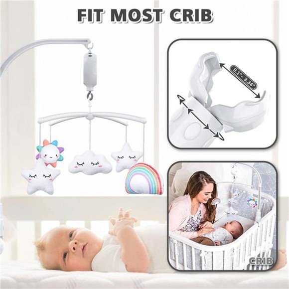 Baby Crib Mobile, 23 Inches Baby Mobile Arm and 5 Pcs Hanging Toys - Picture 6 of 6